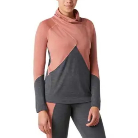 Smartwool Merino 250 Crossover Neck Sweater Pink Gray 100% Merino Wool Medium - Picture 16 of 16